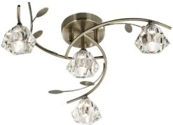 Sierra Antique Brass Semi Flush Ceiling Light