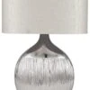 Pacific Lifestyle Silver Scratched Ceramic Table Lamp -Haven Home Shop 24387 19859