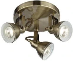 Searchlight Antique Brass 3 Light Spotlight Disc