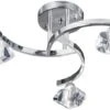 Searchlight Chrome Curved Semi Flush 3 Light With Clear Glass Shades 1 Searchlight Chrome Curved Semi Flush 3 Light With Clear Glass Shades -Haven Home Shop 26693 19474
