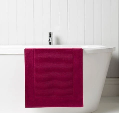 Christy Supreme Terry Towelling Bath Mat Raspberry 4 Christy Supreme Terry Towelling Bath Mat Raspberry - Image 2