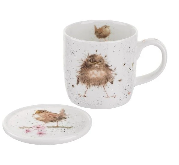 Wrendale Flying The Nest Mug & Coaster Set 3 Wrendale Flying The Nest Mug & Coaster Set