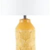 Pacific Lifestyle Embossed Mustard Ceramic Table Lamp -Haven Home Shop 32988 16653