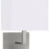Searchlight Satin Silver Wall Light With White Rectangular Shade -Haven Home Shop 37421 13883