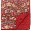Morris & Co Strawberry Thief Quilted Throw - Crimson -Haven Home Shop 37612 13753