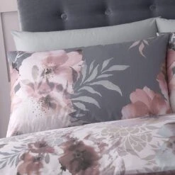 Catherine Lansfield Dramatic Floral Grey Duvet Set -Haven Home Shop 38141 13339