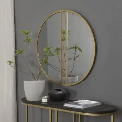 Calgary Mirror Satin Brass -Haven Home Shop 38668 12832
