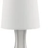 Searchlight Satin Silver Touch Lamp With Tapered Shade -Haven Home Shop 40387 11000