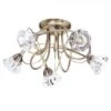 BHS Marianne Flush Ceiling 5 Light Antique Brass -Haven Home Shop 42789 7810