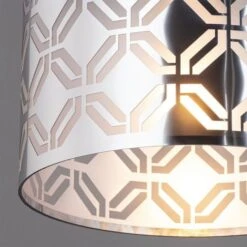 BHS Metallic Lasered Easyfit Shade Silver -Haven Home Shop 42815 7748