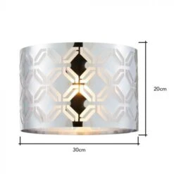 BHS Metallic Lasered Easyfit Shade Silver -Haven Home Shop 42815 7749