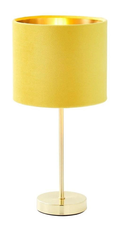 BHS Velvet Table Lamp Ochre & Brass 3 BHS Velvet Table Lamp Ochre & Brass
