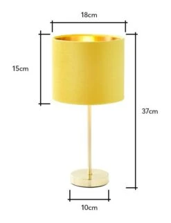 BHS Velvet Table Lamp Ochre & Brass 9 BHS Velvet Table Lamp Ochre & Brass -Haven Home Shop 42818 7740
