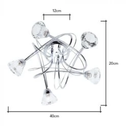 BHS Marianne Flush Ceiling 5 Light Chrome 9 BHS Marianne Flush Ceiling 5 Light Chrome -Haven Home Shop 42828 7700