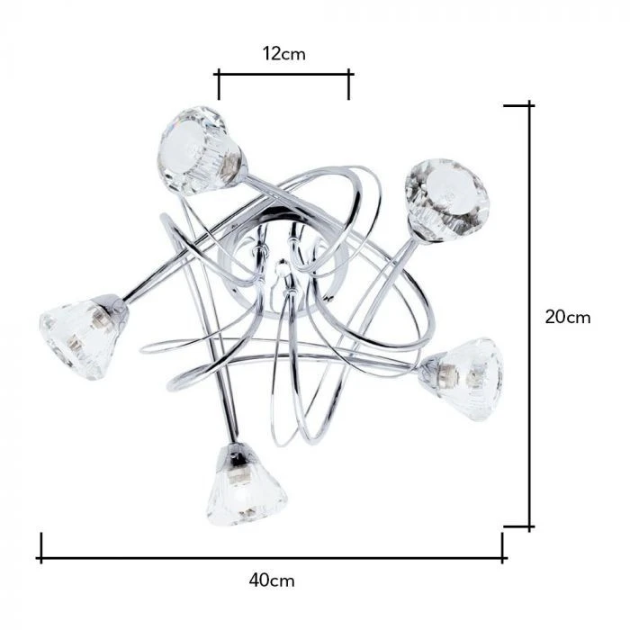 BHS Marianne Flush Ceiling 5 Light Chrome 6 BHS Marianne Flush Ceiling 5 Light Chrome - Image 4