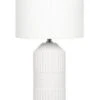 Pacific Lifestyle Meribel White Geo Textured Tall Ceramic Table Lamp