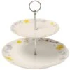 The English Tableware Company Pressed Flowers 2 Tier Cake Stand -Haven Home Shop 45379 4865