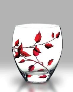 Nobile Ruby Leaf Curved Vase 21cm