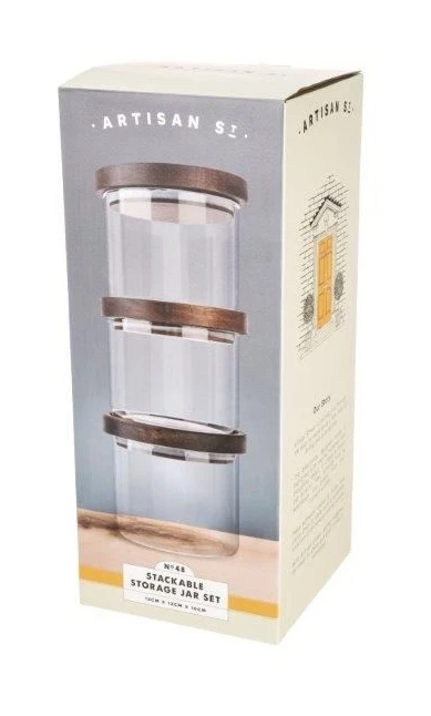 Artisan Street Stacking Storage Jar Set Of 3 3 Artisan Street Stacking Storage Jar Set Of 3