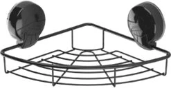 Showerdrape Suctionloc Corner Basket Black