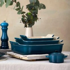 Le Creuset Heritage Deep Rectangular Dish 26cm Deep Teal -Haven Home Shop 49014 36500