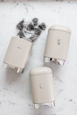 KitchenCraft Lovello Set Of 3 Cannisters Latte 7 KitchenCraft Lovello Set Of 3 Cannisters Latte -Haven Home Shop 49155 36117