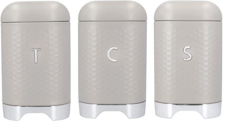 KitchenCraft Lovello Set Of 3 Cannisters Latte 3 KitchenCraft Lovello Set Of 3 Cannisters Latte