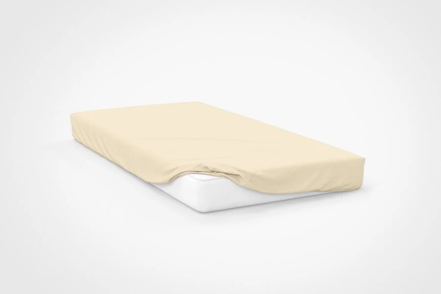 Belledorm Jersey Ivory Long Single Fitted Sheet 25cm 3 Belledorm Jersey Ivory Long Single Fitted Sheet 25cm