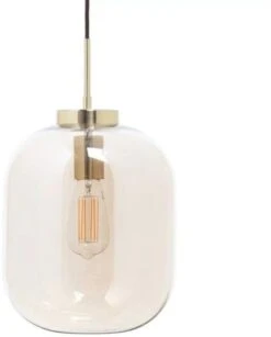BHS Draper Glass Shade Ceiling Pendant Brass