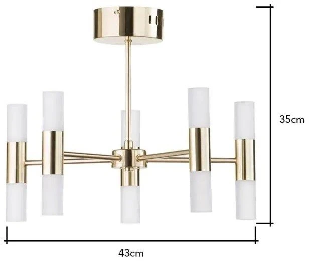 BHS Lois 10 Light Semi Flush Ceiling Light Brass 4 BHS Lois 10 Light Semi Flush Ceiling Light Brass - Image 2