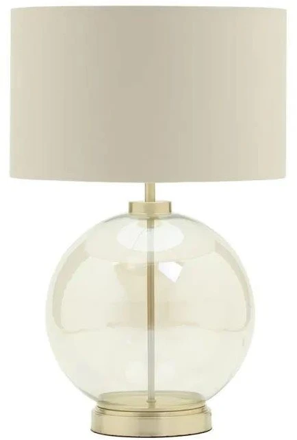 BHS Metro Clear Glass Sphere Table Lamps Lamp Satin Brass. 2 BHS Metro Clear Glass Sphere Table Lamps Lamp Satin Brass.