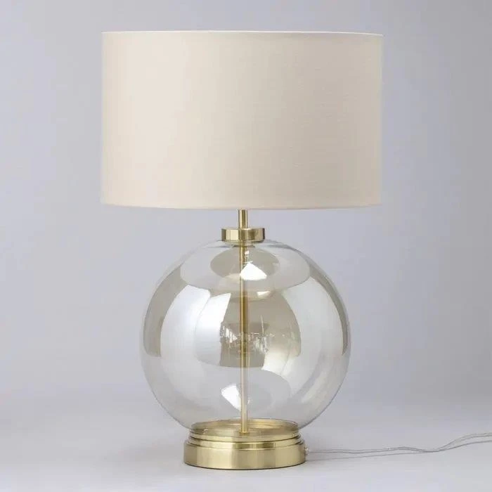 BHS Metro Clear Glass Sphere Table Lamps Lamp Satin Brass. 5 BHS Metro Clear Glass Sphere Table Lamps Lamp Satin Brass. - Image 4