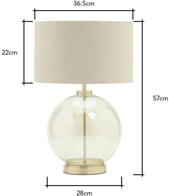 BHS Metro Clear Glass Sphere Table Lamps Lamp Satin Brass. 3 BHS Metro Clear Glass Sphere Table Lamps Lamp Satin Brass. - Image 2