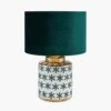 Pacific Lifestyle Thea Ceramic Table Lamp Green Velvet Shade 35cm -Haven Home Shop 50019 33757