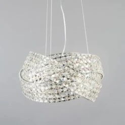 BHS Cypress Small Crystal Rings Ceiling Pendant Chrome -Haven Home Shop 50023 33737