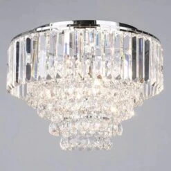 BHS Paladina Flush Ceiling Light Chrome -Haven Home Shop 50034 33710