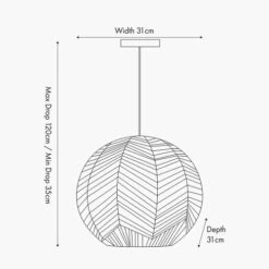 Pacific Lifestyle Sibuco Natural Woven Paper Pendant -Haven Home Shop 50035 33713