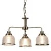 Searchlight Bistro II 3Lt Ceiling Pendant- Brass & Holophane Glass -Haven Home Shop 50036 33715