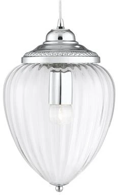 Searchlight Moscow Ceiling Pendant Chrome 7 Clear Rib Glass