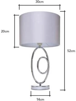 BHS Aspen Sculptural Table Lamps Lamp Chrome -Haven Home Shop 50044 33683