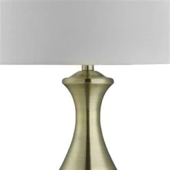 Searchlight Touch Table Lamps Lamp - Antique Brass & Fabric Shade -Haven Home Shop 50045 33686