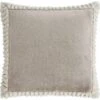 Catherine Lansfield Velvet & Fur Cushion Natural -Haven Home Shop 51314 30051