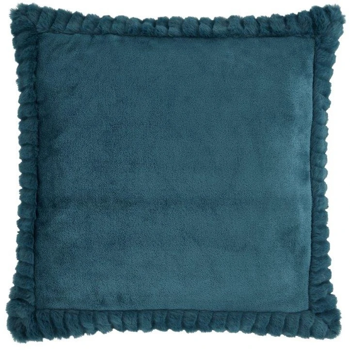 Catherine Lansfield Velvet & Fur Cushion Teal 3 Catherine Lansfield Velvet & Fur Cushion Teal