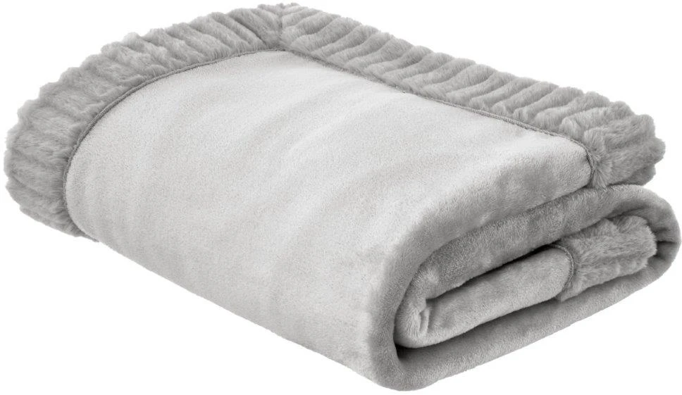 Catherine Lansfield Velvet & Fur Throw Silver Grey 3 Catherine Lansfield Velvet & Fur Throw Silver Grey