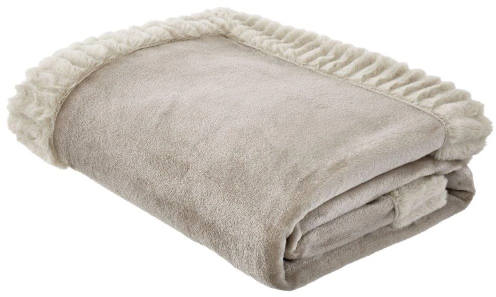 Catherine Lansfield Velvet & Fur Throw Natural 3 Catherine Lansfield Velvet & Fur Throw Natural
