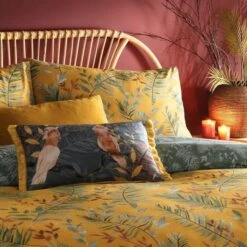 Furn Mazari Exotic Jungle Duvet Cover Set Mustard -Haven Home Shop 53563 25539