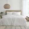 Catherine Lansfield Seersucker White Duvet Set -Haven Home Shop 54084 23915