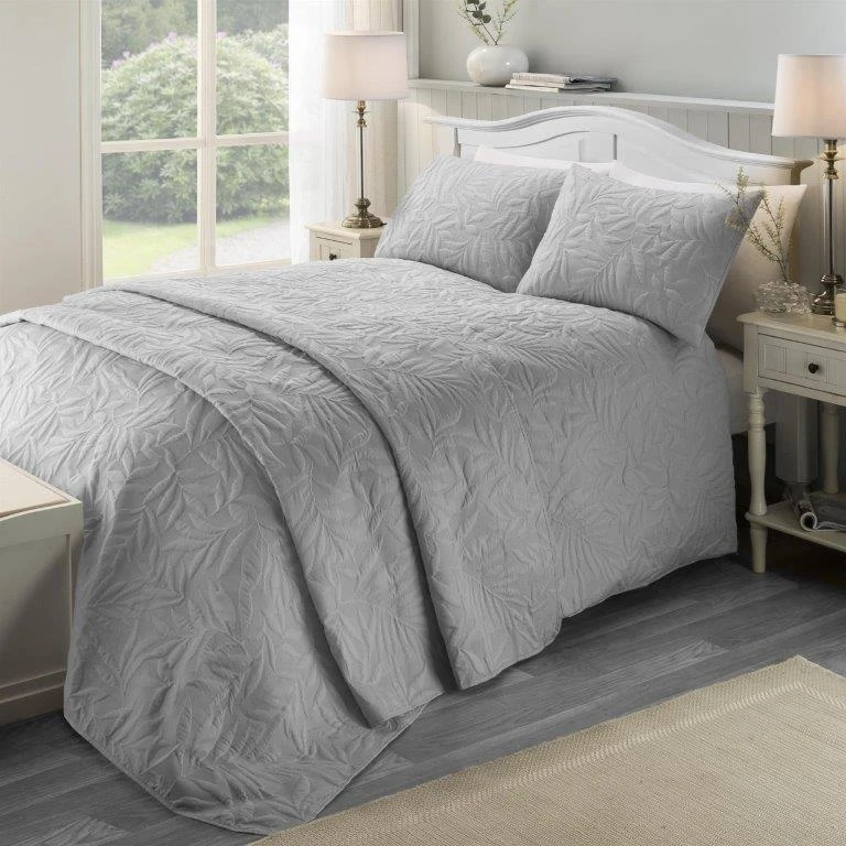 Serene Luana Silver Quilt Duvet Cover Set 4 Serene Luana Silver Quilt Duvet Cover Set - Image 2
