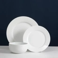Price & Kensington Simplicity 12 Piece Dinner Set White -Haven Home Shop 55552 39923